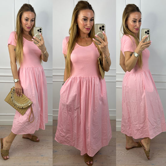 Sukienka z bawełny DASIIA / RÓŻOWA