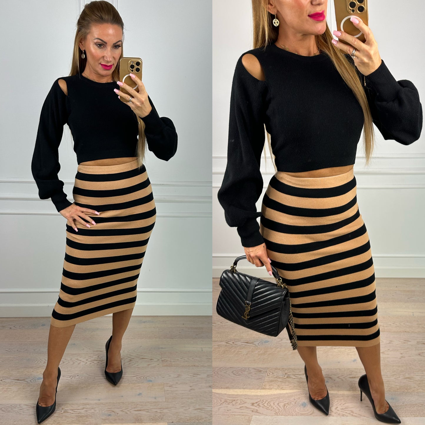 Spódnica TITO / CZARNO-BEŻOWA