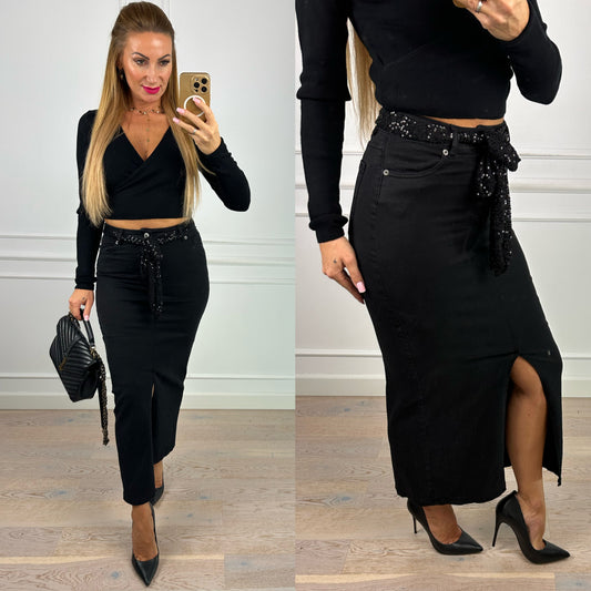 Spódnica z bawełny COSY / BLACK