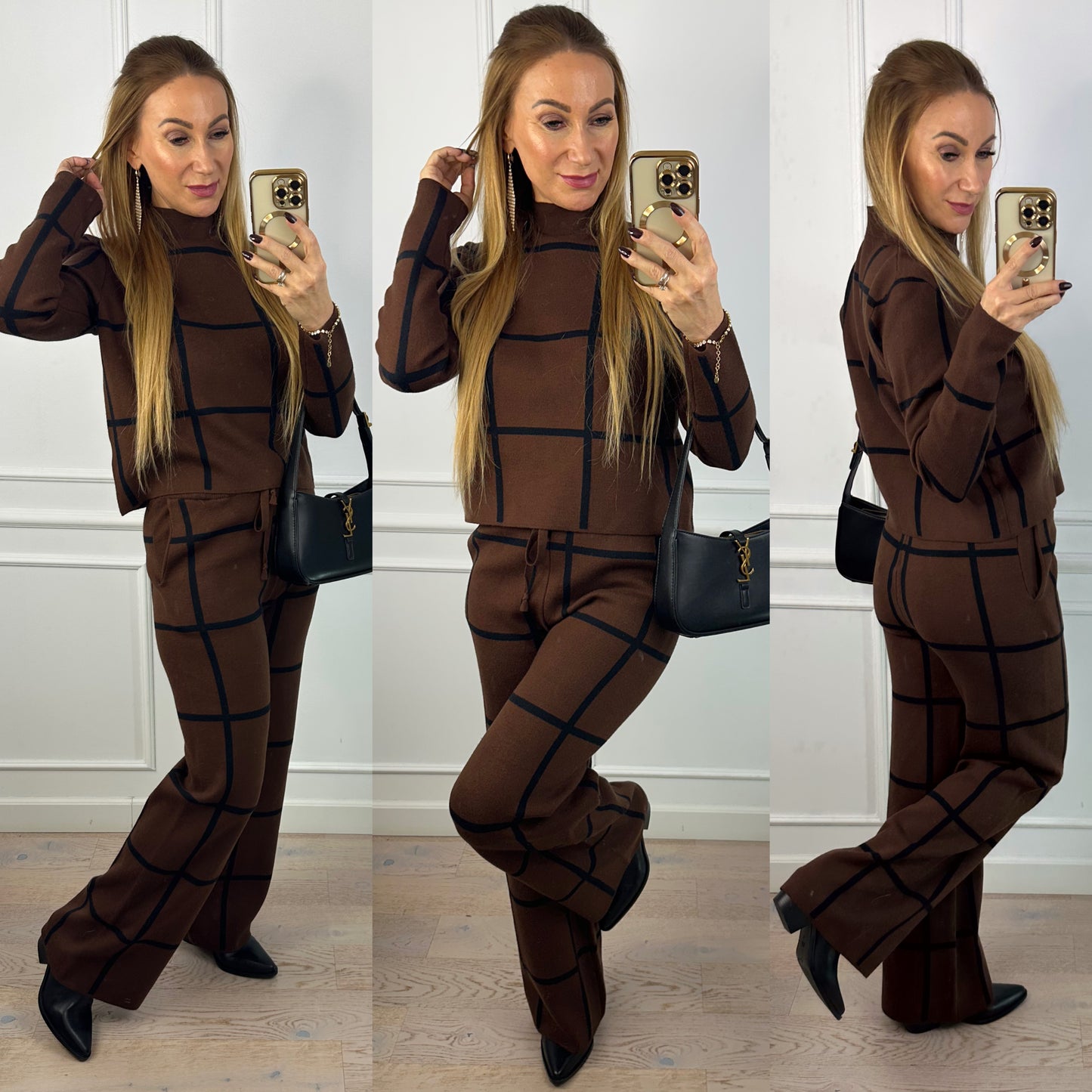 Dzianinowy komplet DANNYS / BRĄZOWY