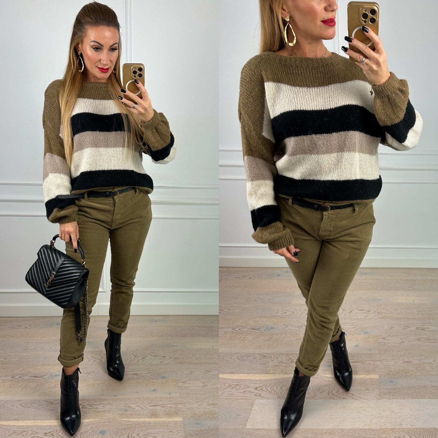 Spodnie sztruksowe ZELY / KHAKI