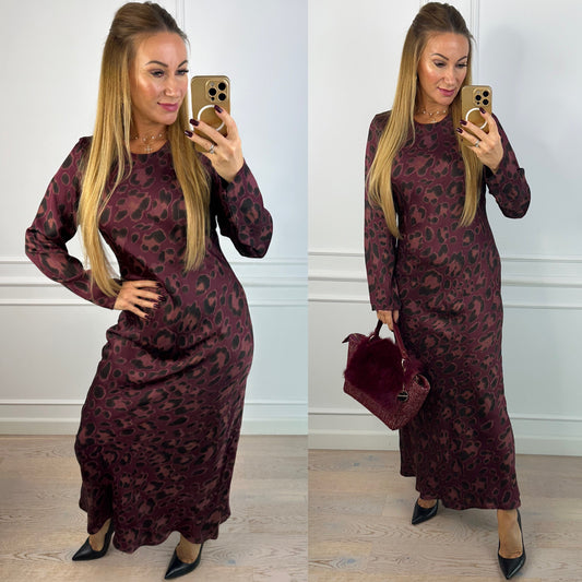 Sukienka z wiskozy i jedwabiu MANOLYA / BURGUND