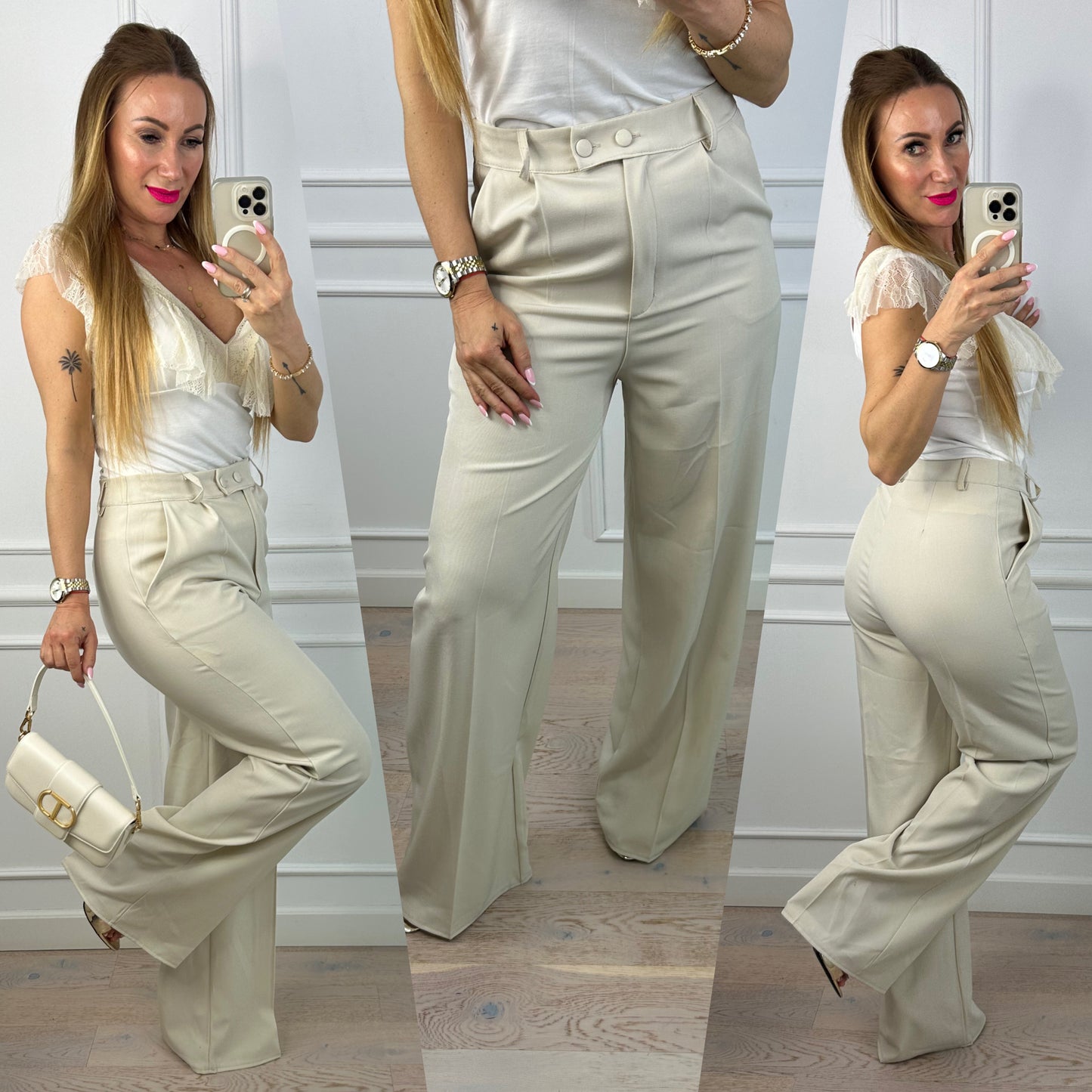 Spodnie FLARED HARDY / JASNY BEŻ / FOR TALL