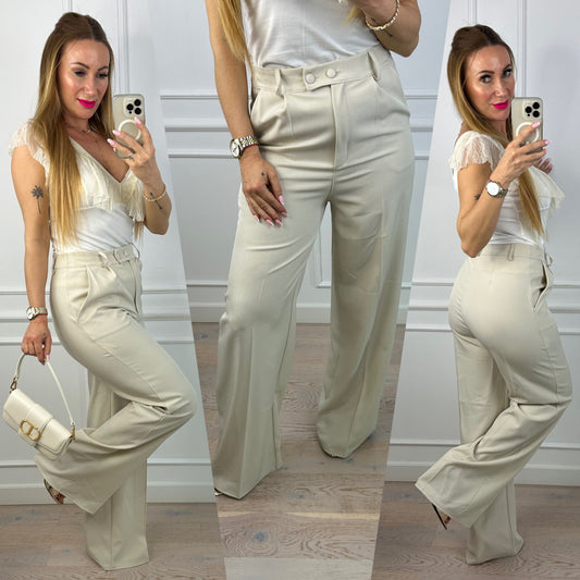 Spodnie FLARED HARDY / JASNY BEŻ / FOR TALL