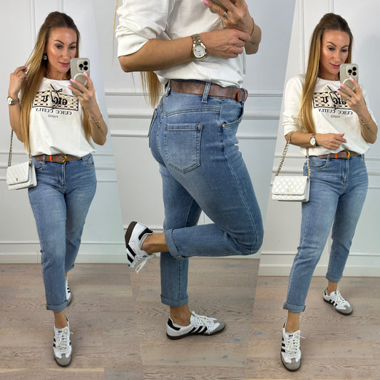 Spodnie MOM FIT GOSH / NIEBIESKIE