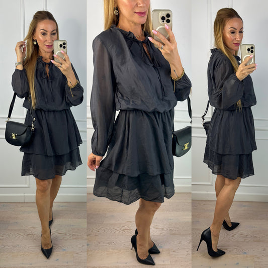 Sukienka z tencelem PRICILLA / GRAFITOWA