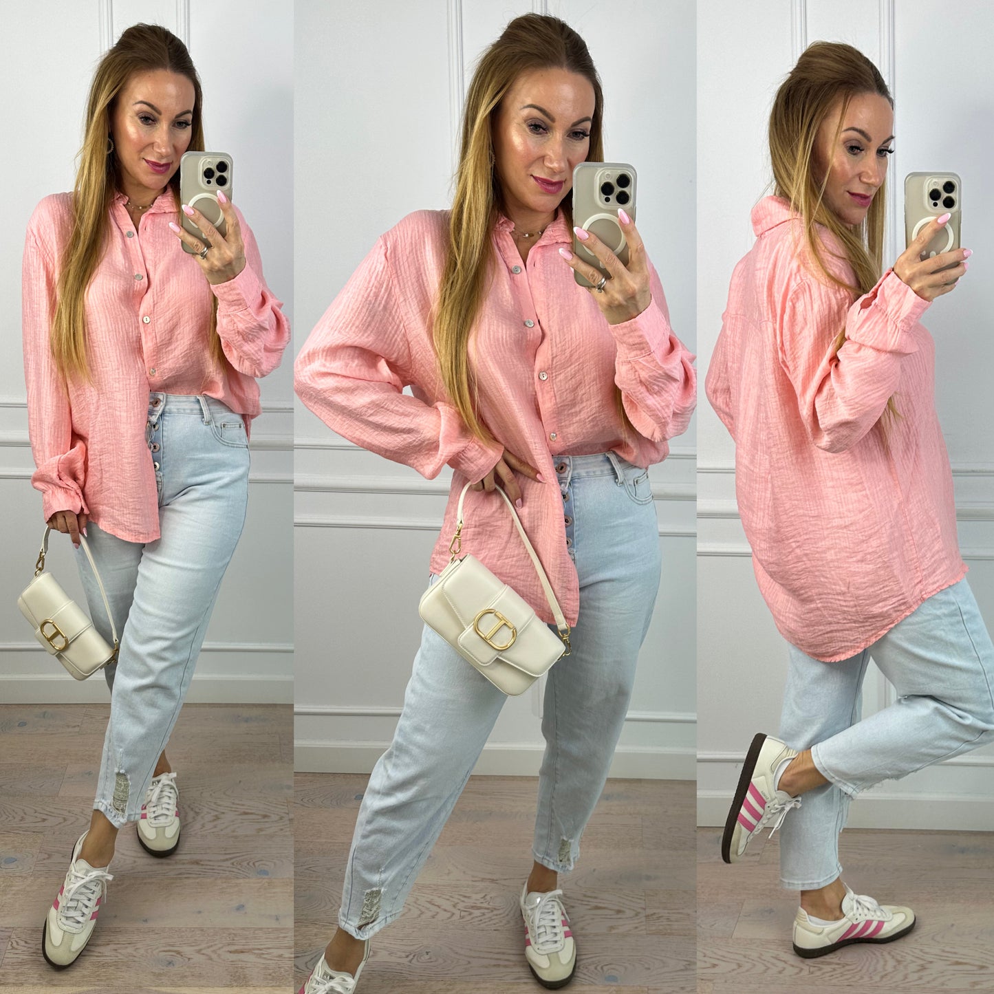 Koszula z wiskozą KAMELA / KORALOWA