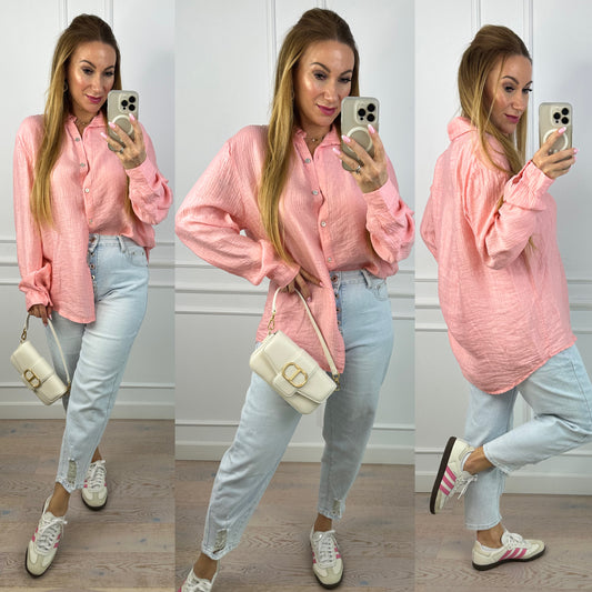 Koszula z wiskozą KAMELA / KORALOWA