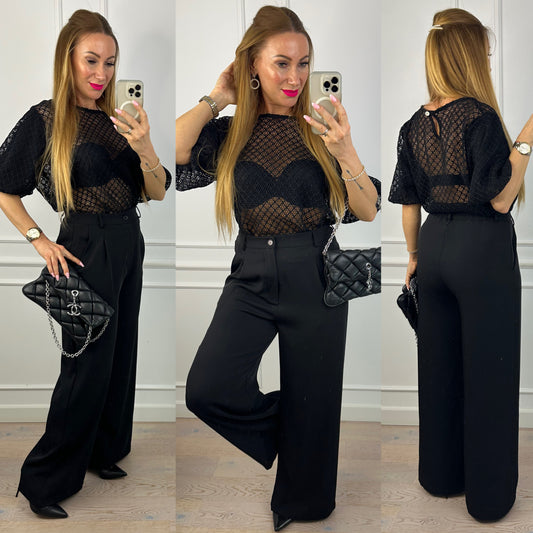 Bluzka z bawełną NOLITA / CZARNA