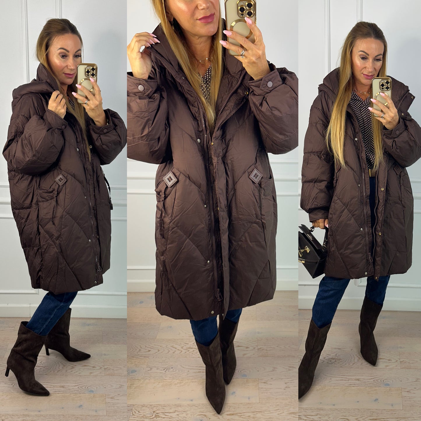 Kurtka puchowa LISA / CZEKOLADOWA