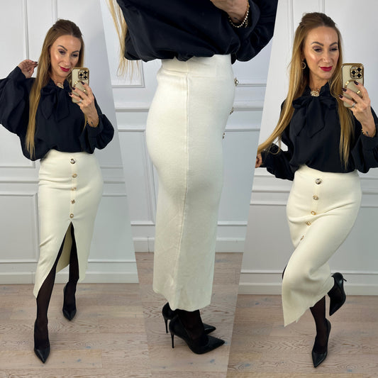 Dzianinowa spódnica MADISON / KREMOWA