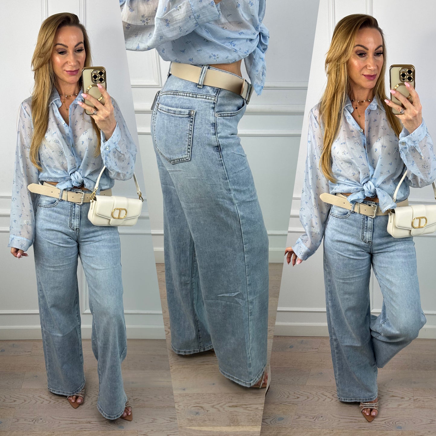 Spodnie jeansowe WIDE LEG FALLON / NIEBIESKIE
