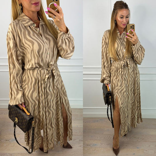 Sukienka z wiskozy MURIELA / BEŻOWO-KREMOWA