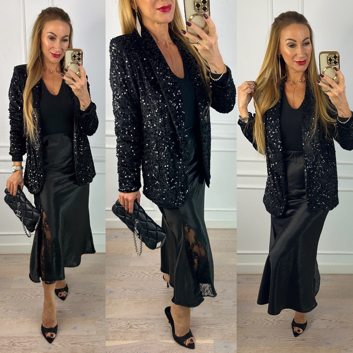 Cekinowa marynarka LINERA / CZARNA