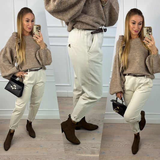 Spodnie CHINOS EBBEY / KREMOWE