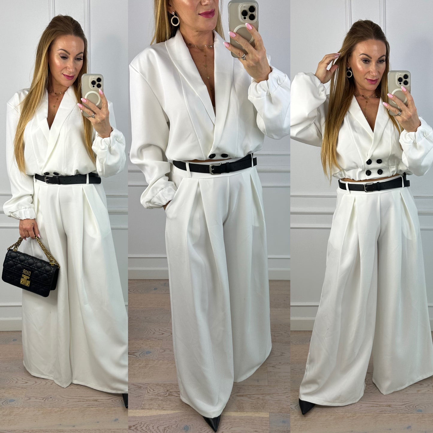 Spodnie WIDE LEG DREA / BIAŁE