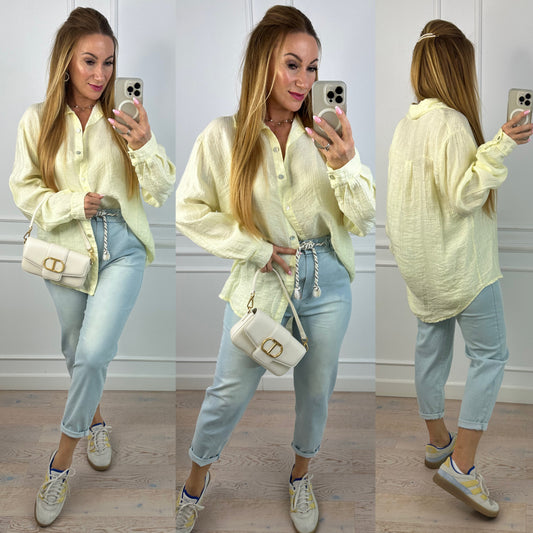 Koszula z wiskozą KAMELA / CYTRYNOWA