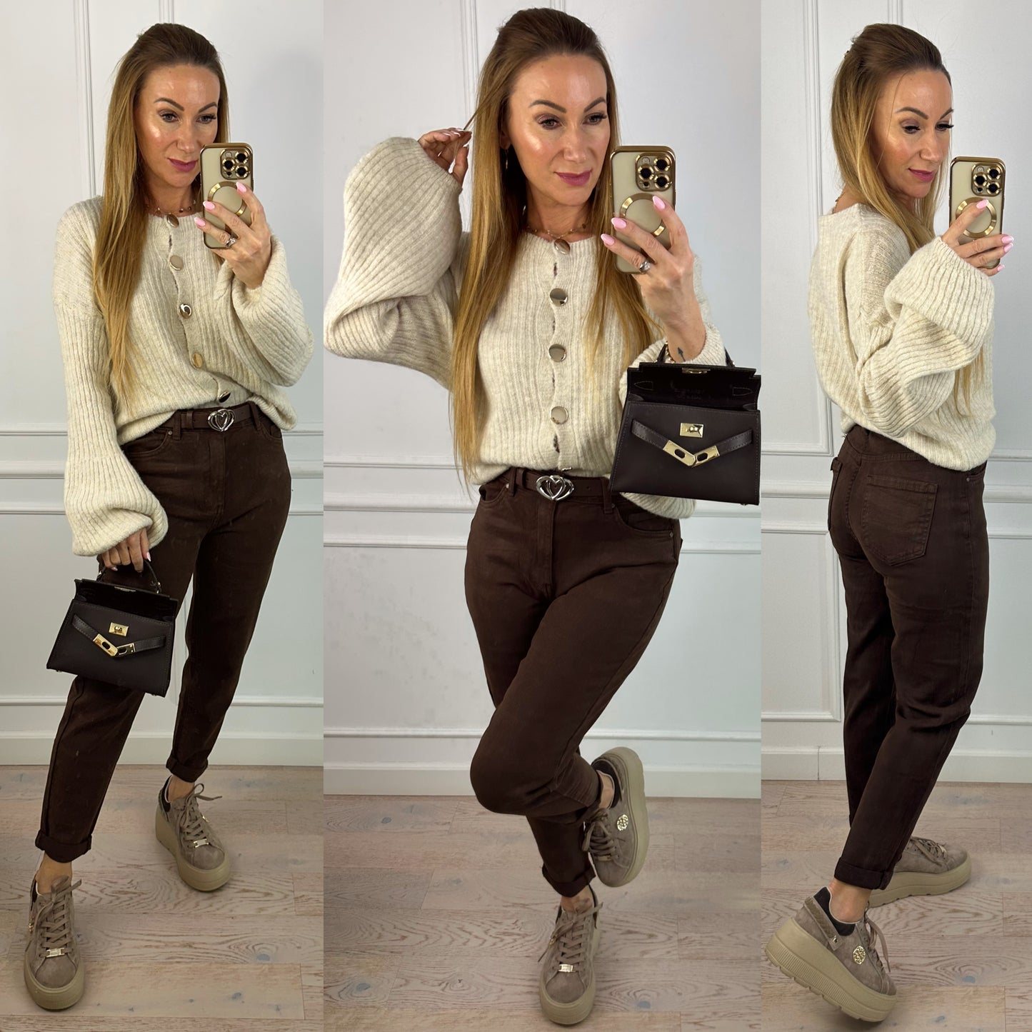 Rozpinany sweter JOLY / BEŻOWY