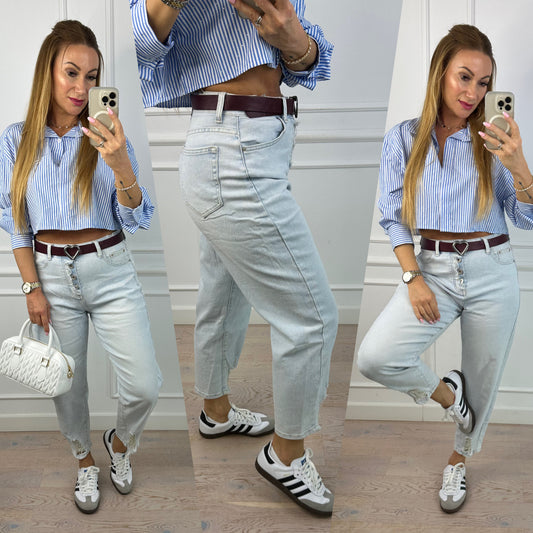 Spodnie MOM FIT ITY / JASNY NIEBIESKI