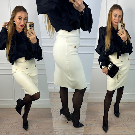 Dzianinowa spódnica PINA / KREMOWA