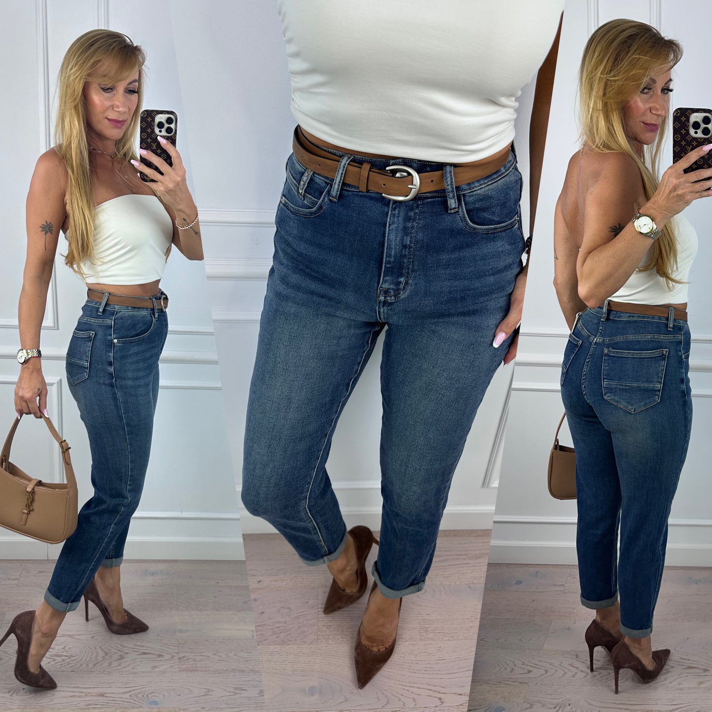 Spodnie jeansowe BAGGY FIT CARY / CIEMNONIEBIESKIE