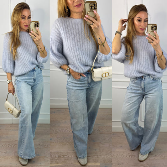 Sweter z moherem SKYE / NIEBIESKI