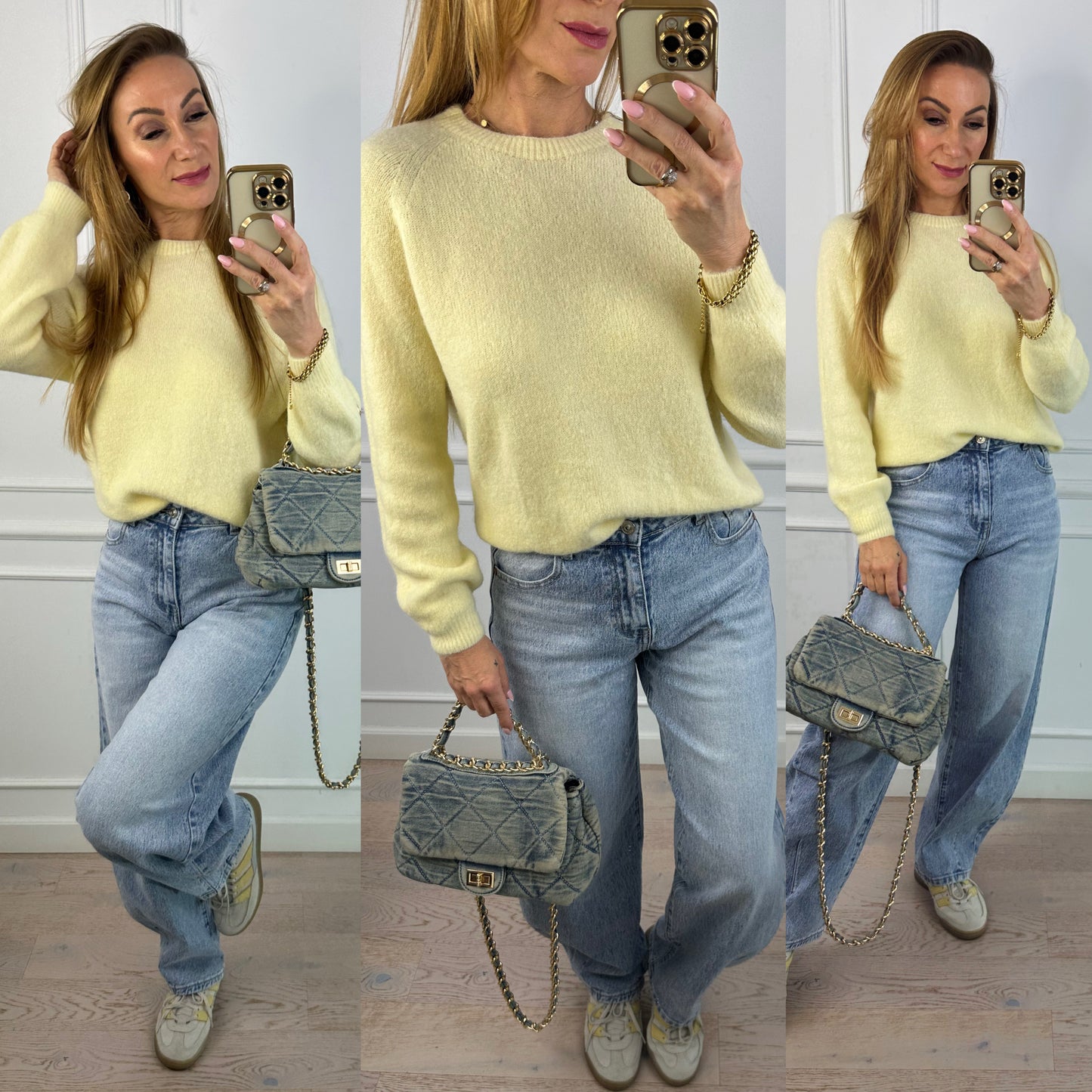 Sweter z alpaką MIDDY / ŻÓŁTY