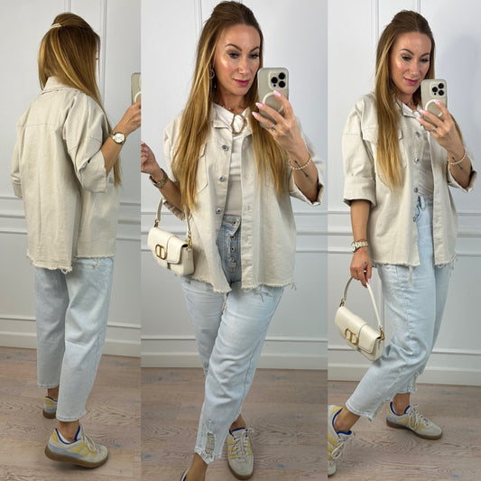 Kurtka o kroju koszuli TOMMA / BEŻOWA