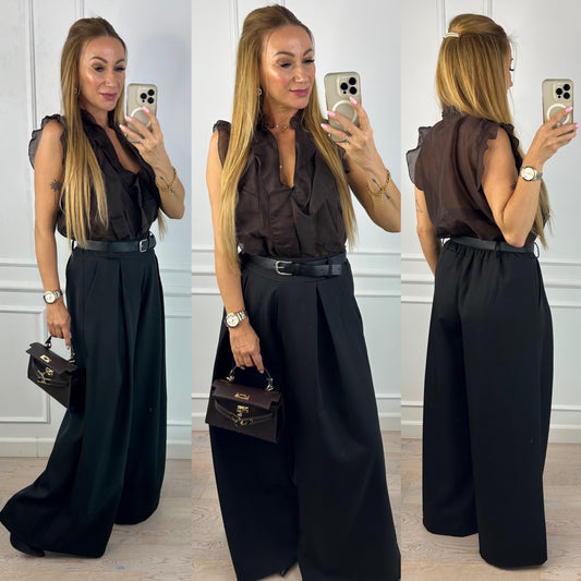 Bluzka z tencelem ASA / CZEKOLADOWA