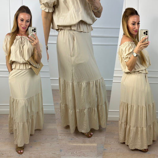 Spódnica z wiskozą MARINA / BEŻOWA