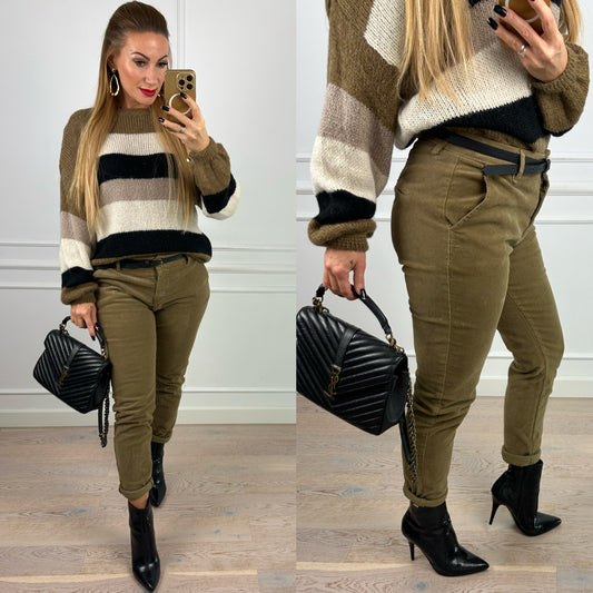 Spodnie sztruksowe ZELY / KHAKI