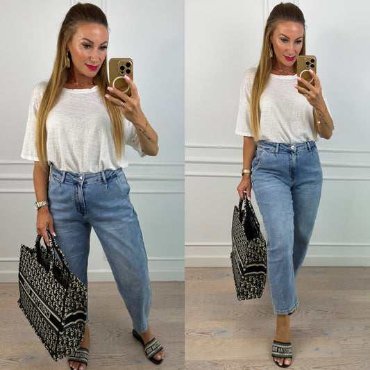 T-shirt lniany ESTERO / WHITE