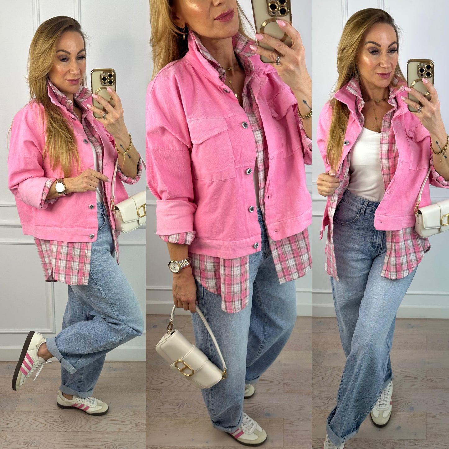 Sztruksowa kurtka ALBERTA / RÓŻOWA