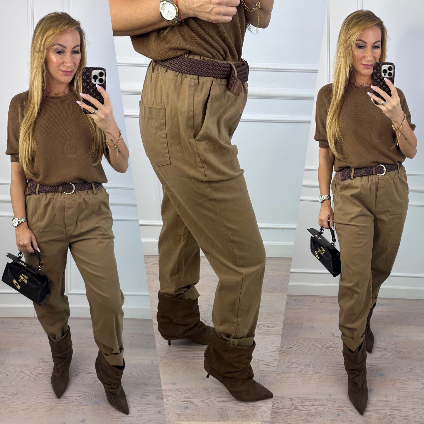 Bawełniane spodnie BRITTON / CAMEL