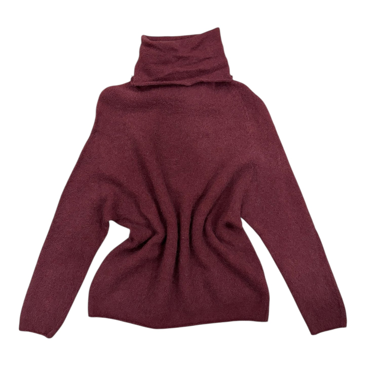 Sweter z alpaką MERYL / BORDOWY