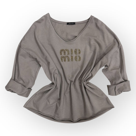 Bawełniana bluzka MIO MIO / TAUPE