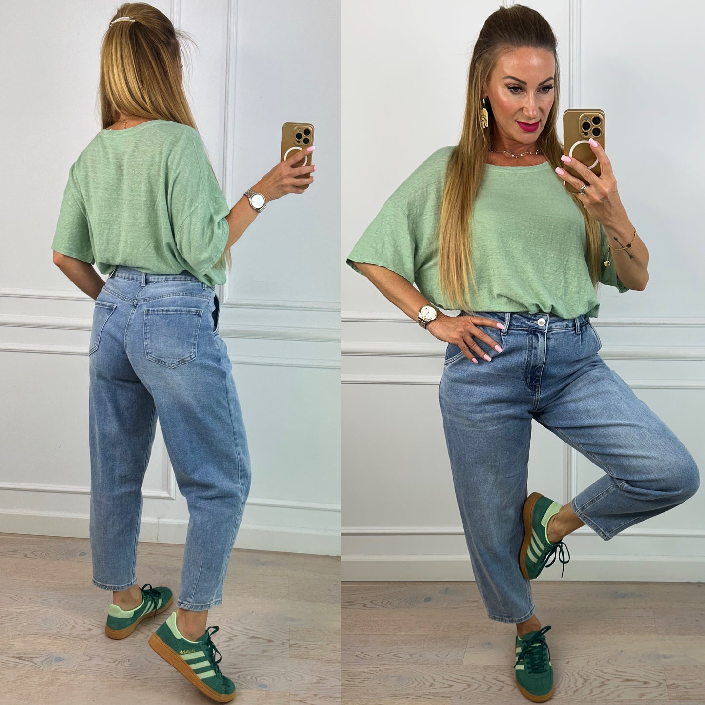 T-shirt lniany ESTERO / MINT