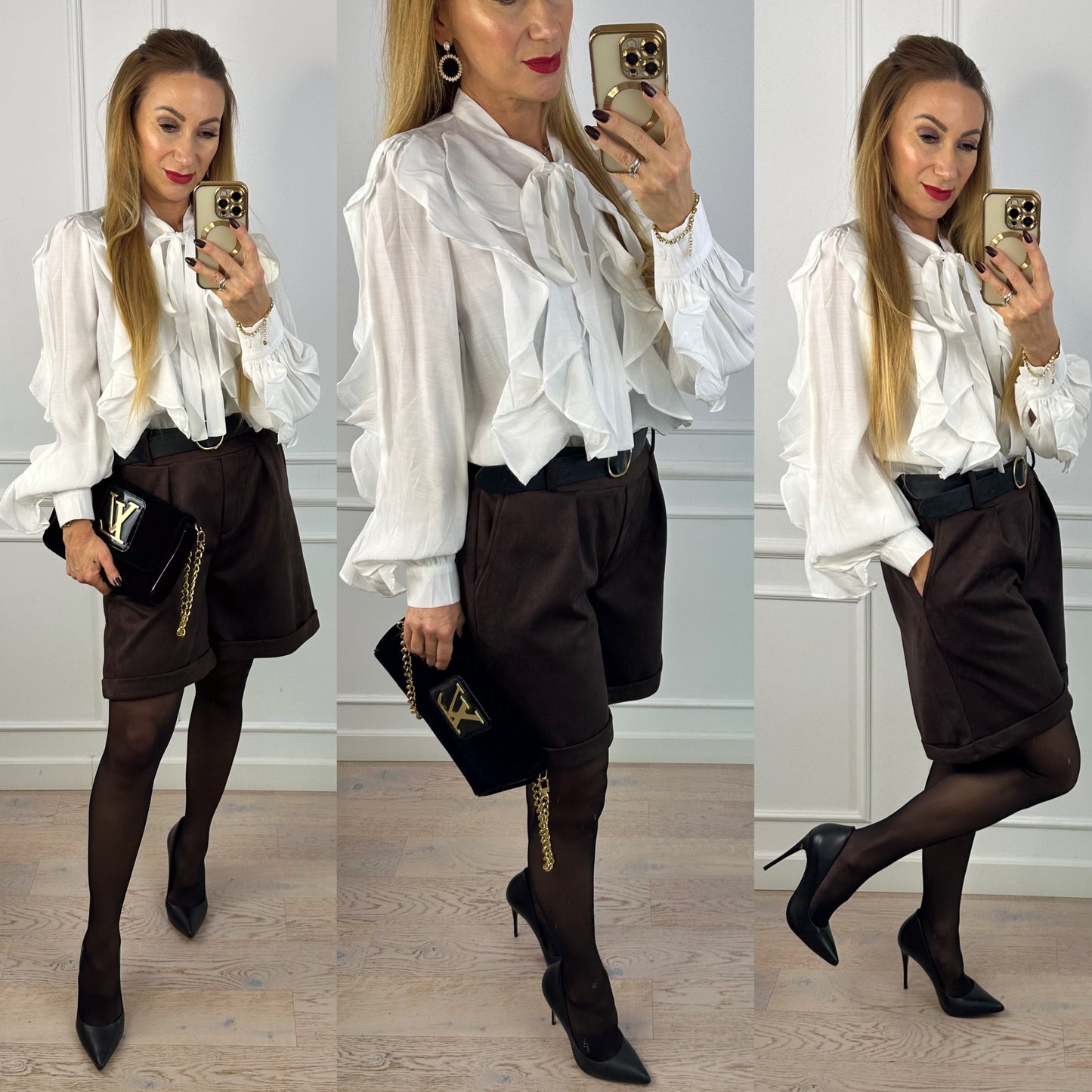 Bluzka z falbanami KESLINA / BIAŁA