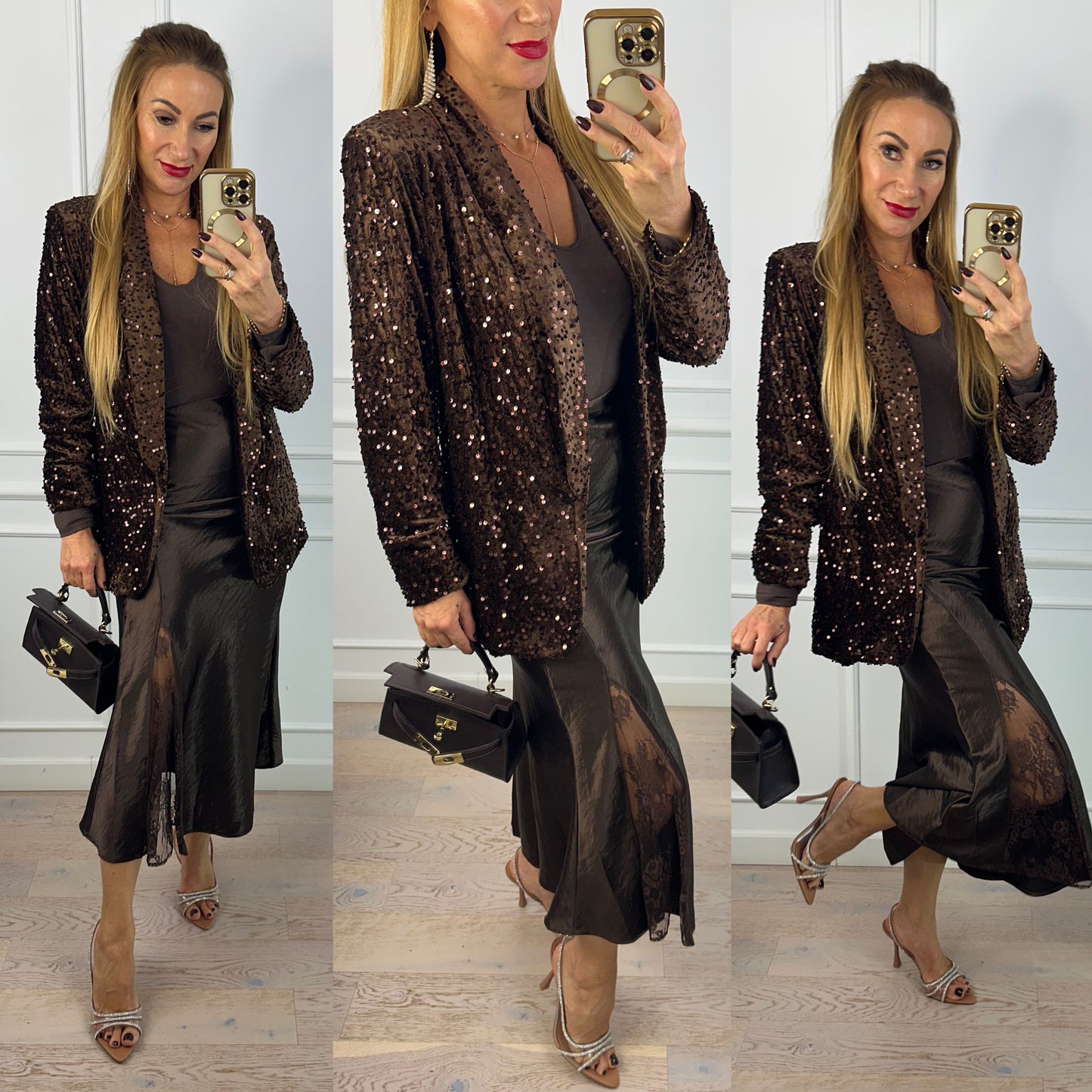 Cekinowa marynarka LINERA / BRĄZOWA