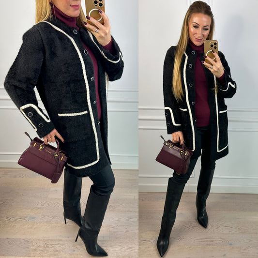 Sweter - Alpaka z wiskozą REYANA / CZARNY