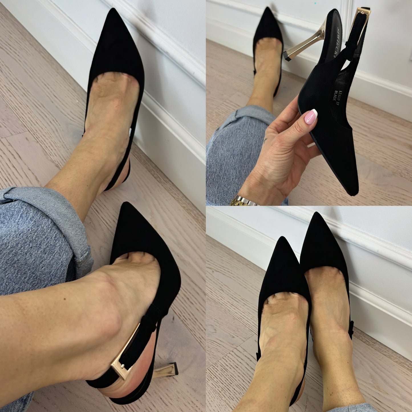 Buty z eko zamszu SOFI / CZARNE