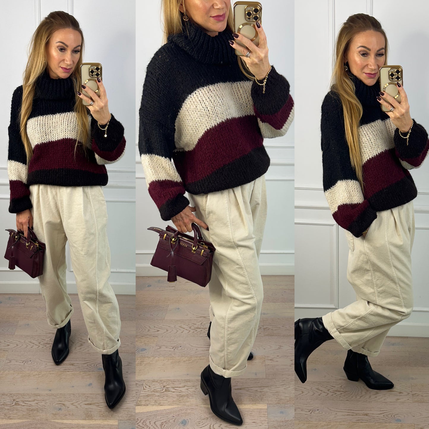 Sweter z wełną i moherem ANIS / CZARNY