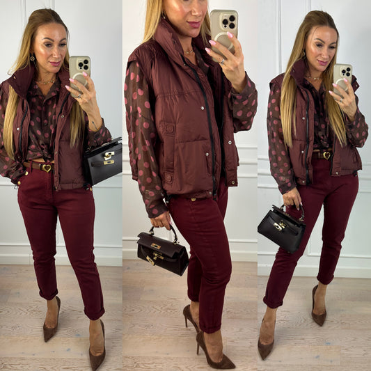 Kamizelka z puchem LULA / BURGUNDOWA