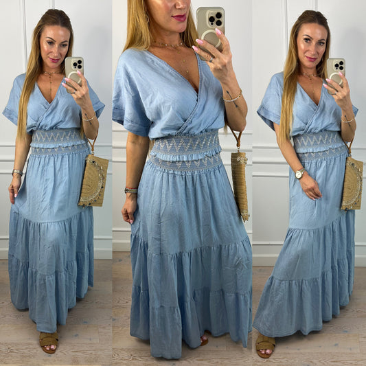 Bluzka z lekkiego jeansu ALILA / NIEBIESKA