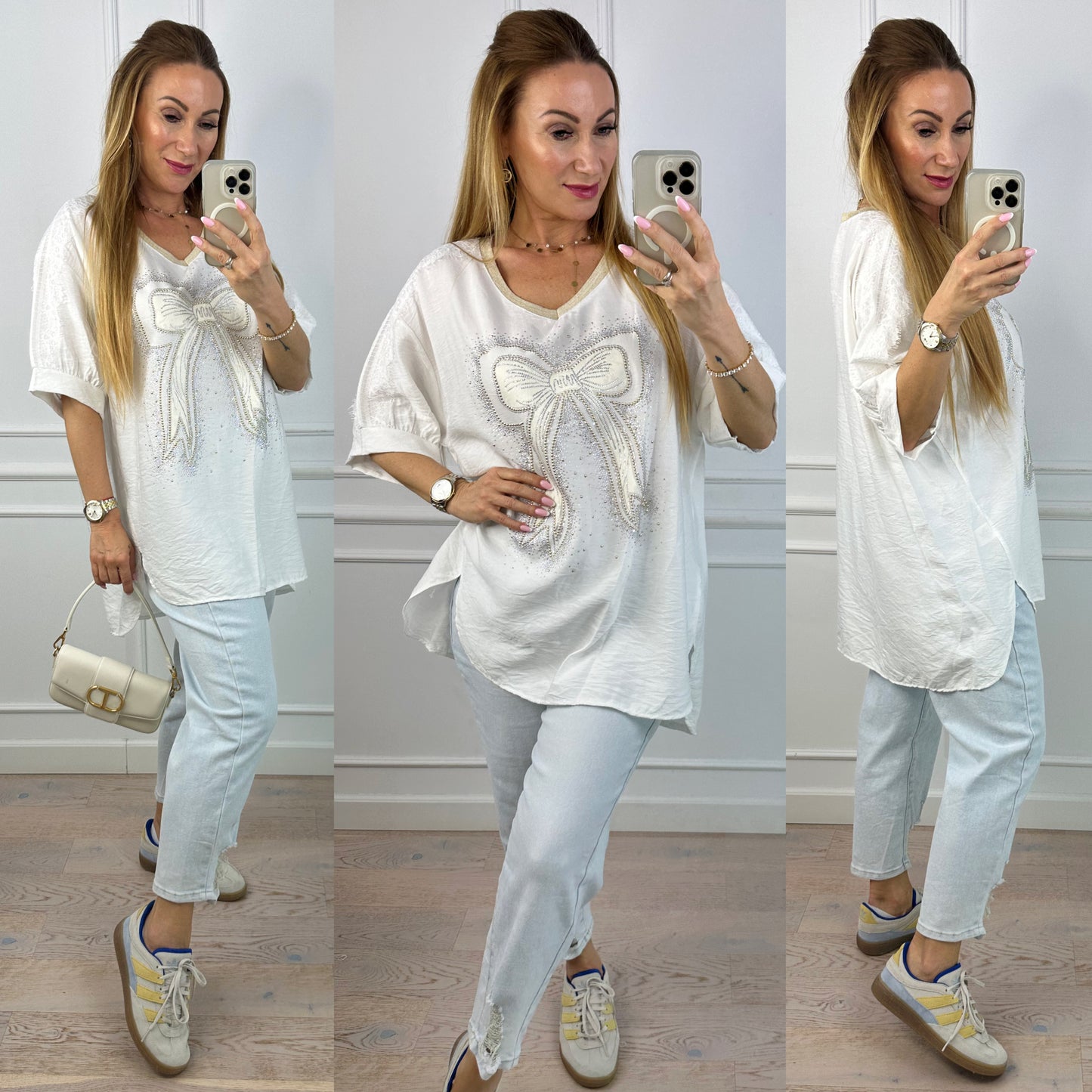 Bluzka z wiskozy AZALEA / ŚMIETANKOWA