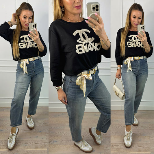 Bawełniana bluzka EVIE / CZARNA