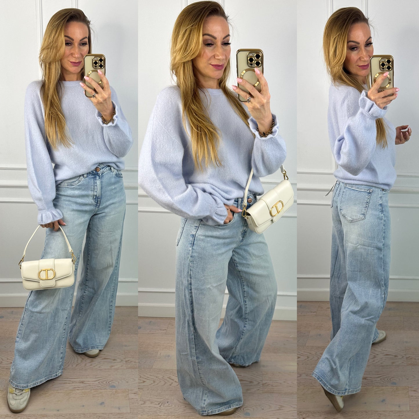 Sweter z alpaką LEDGER / NIEBIESKI