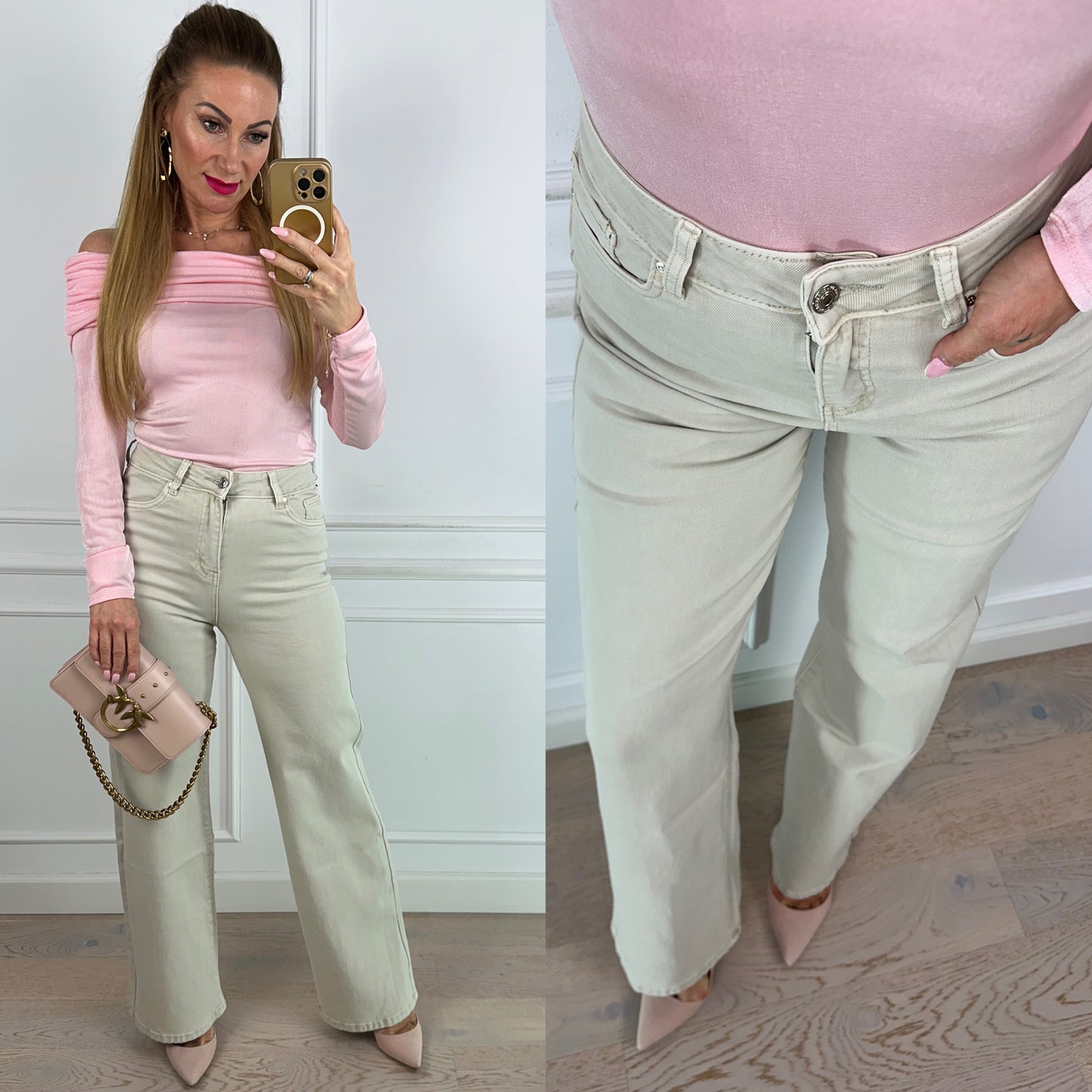 Spodnie CELESO WIDE LEG / BEŻOWE