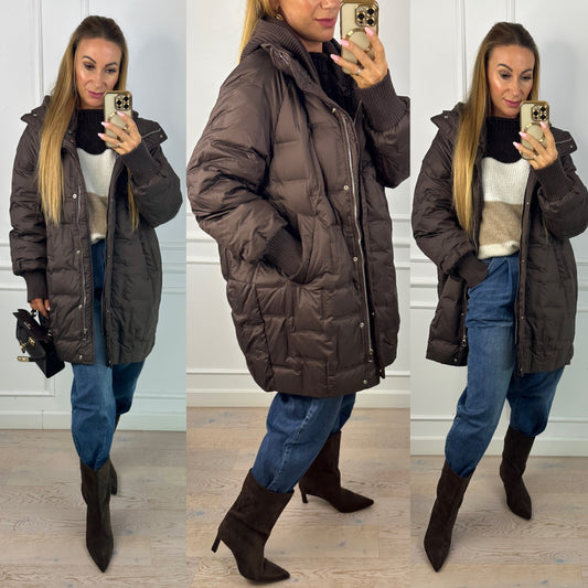 Puchowa kurtka ZANITA / CZEKOLADOWA