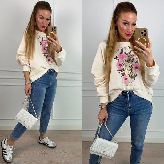 Bawełniana bluza AWESOME / CREAM